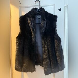 Valerie Stevens Black Faux Fur Vest